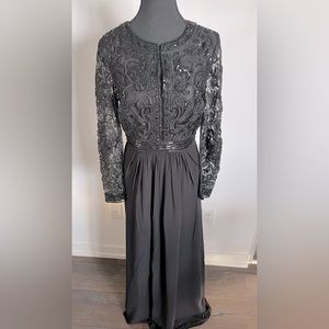 Stunning Royal Black Embroidered Dress In Mint Condition!Size US 6 |EU 38 |UK 10